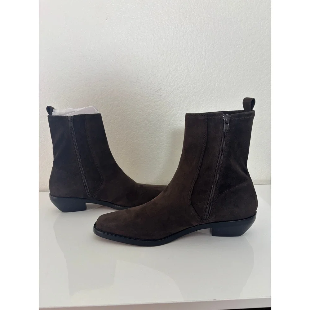 Madewell Idris Ankle Boot in Suede Dark Carob Brown NX430 Womens 9.5 NIB